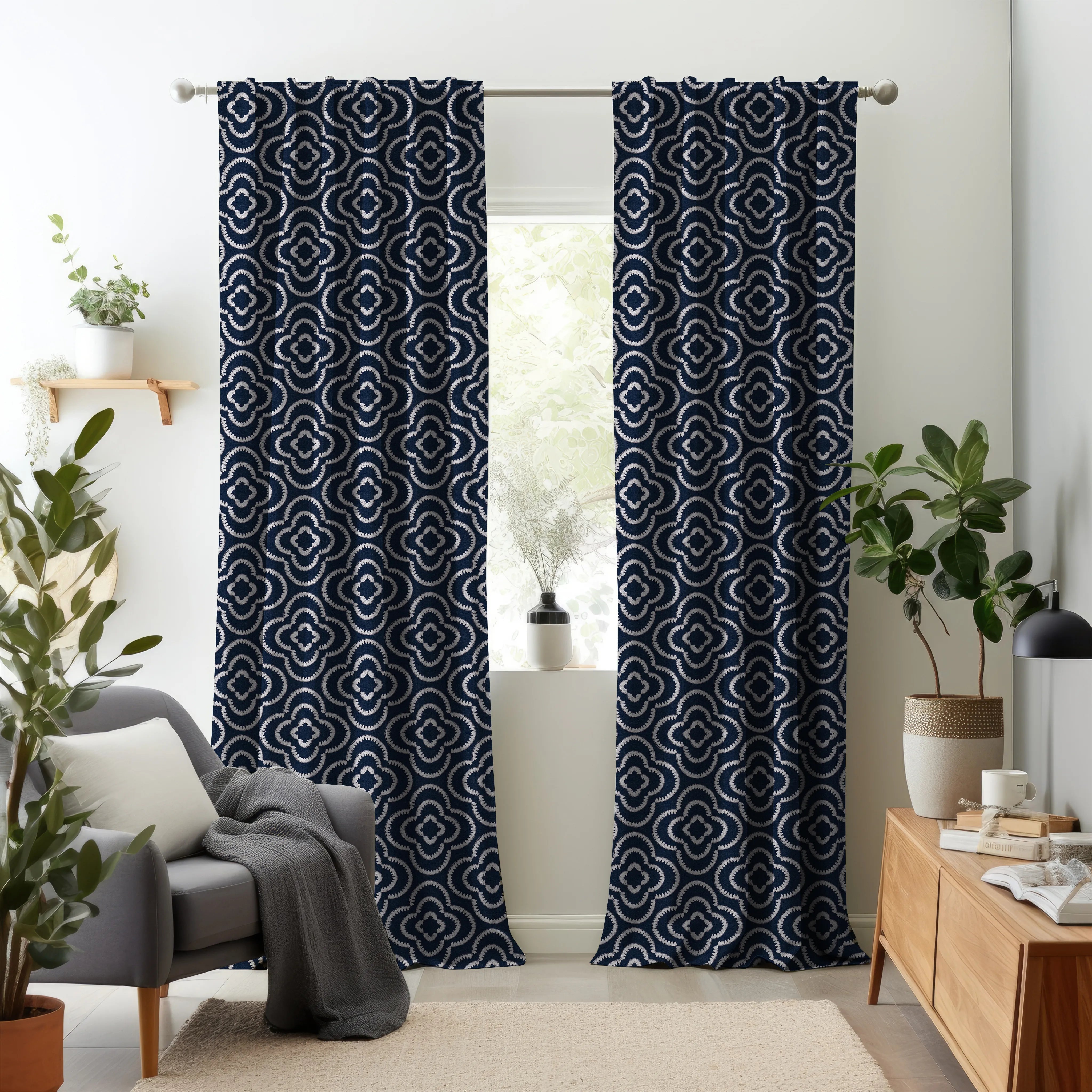 Nomad's Diary Edition 2 - Meadow | Made to Order Light Filtering Curtains Meadow-Midnight
