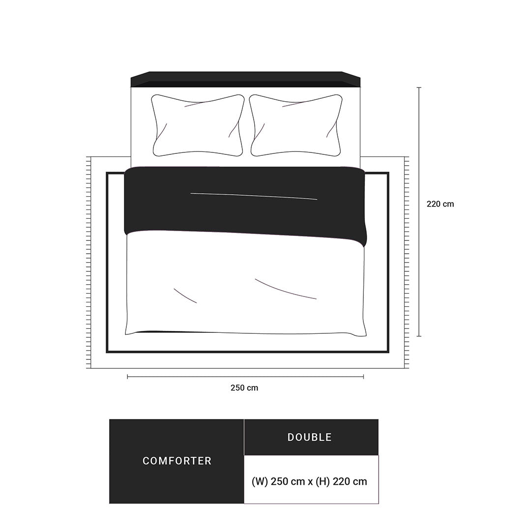 Hush Haven Double Comforter Taupe & Navy Blue / Double