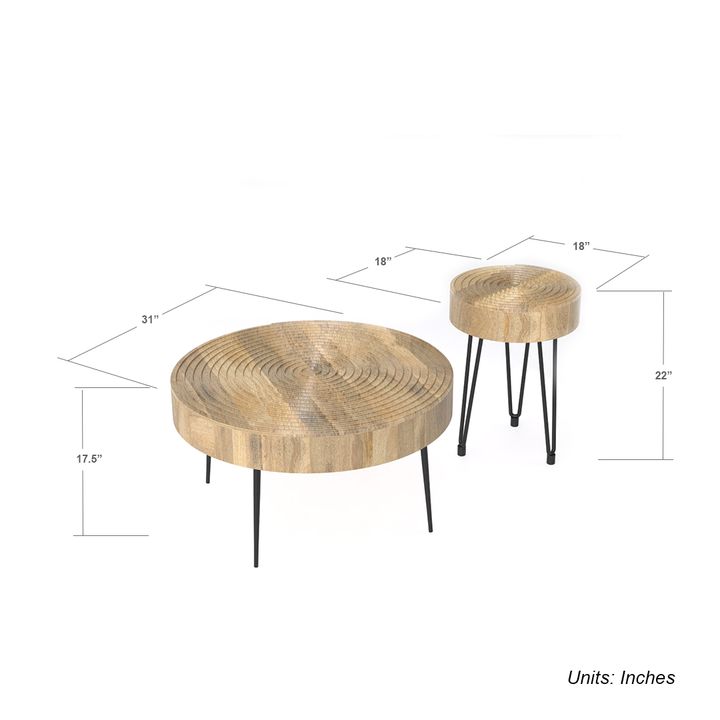 Aspen Round Nesting Coffee Table Set
