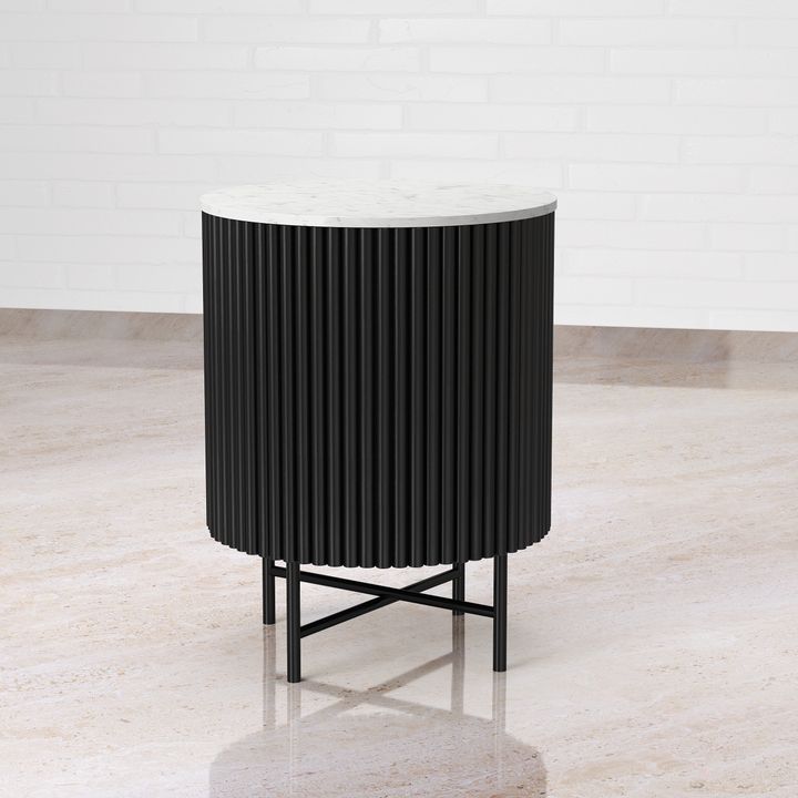 Athena Marble End Table With Metal Legs