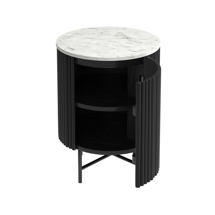 Athena Marble End Table With Metal Legs