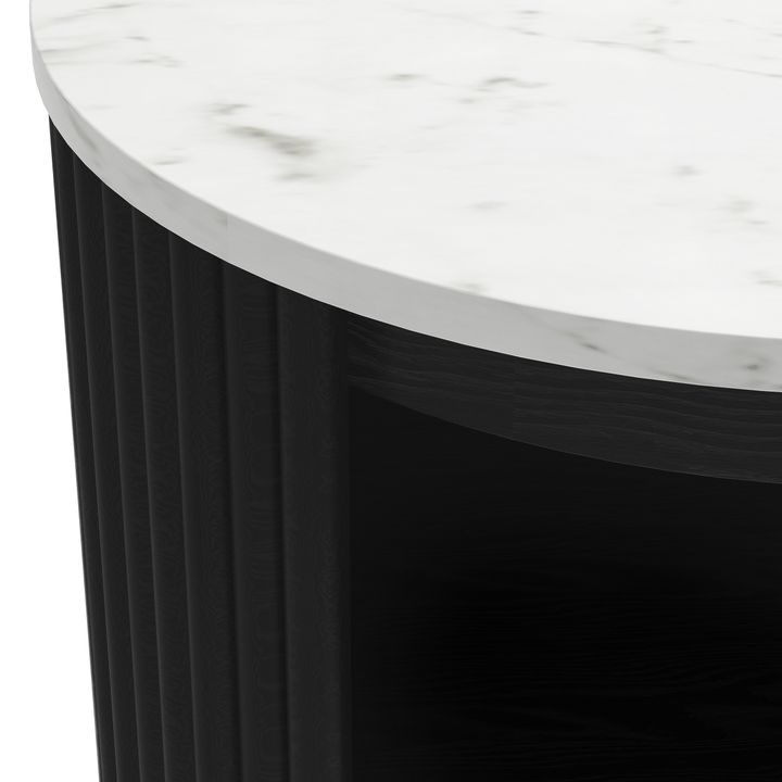 Athena Marble End Table With Metal Legs
