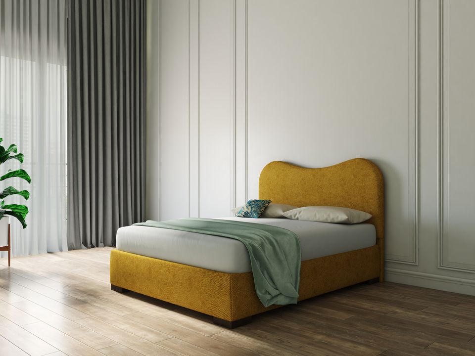 Hayden Home Premium Curved Venice Upholstered Bed