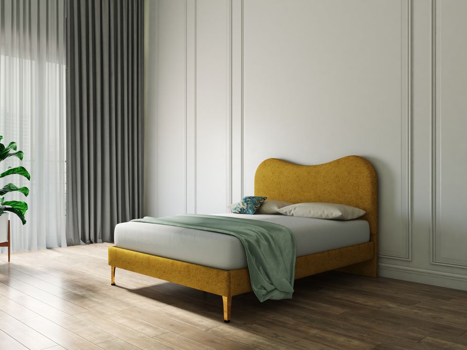 Hayden Home Premium Curved Venice  Luxeline Upholstered Bed