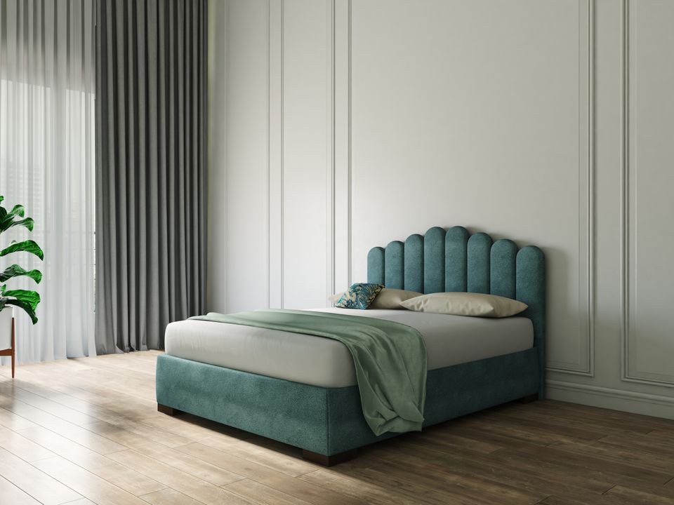 Hayden Home Premium Curved Paris Upholstered Bed