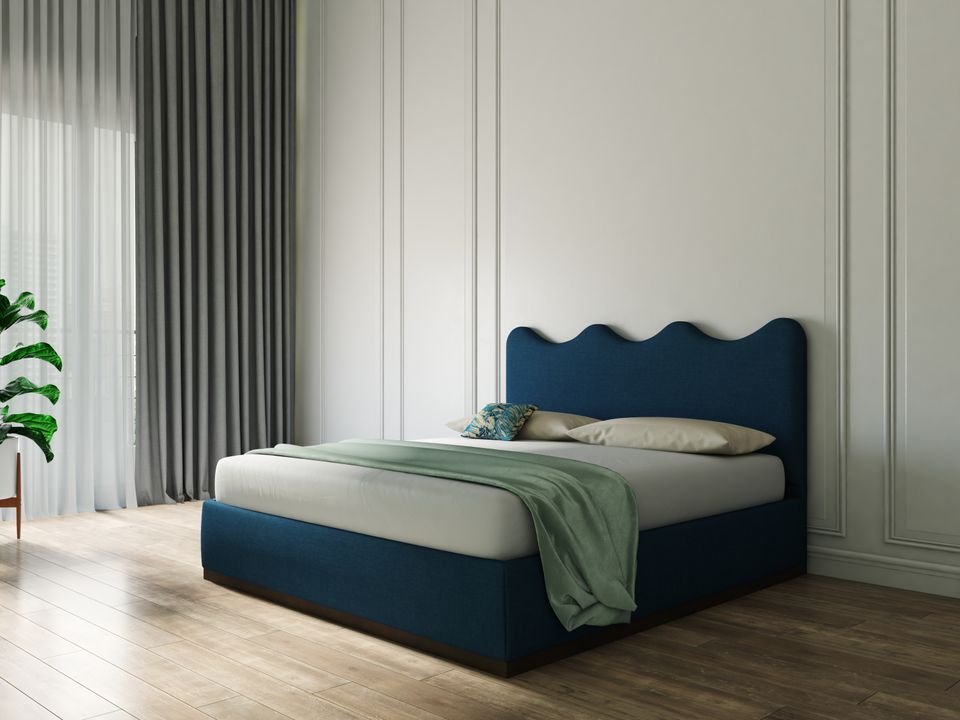 Hayden Home Premium Curved Lisbon Upholstered Bed