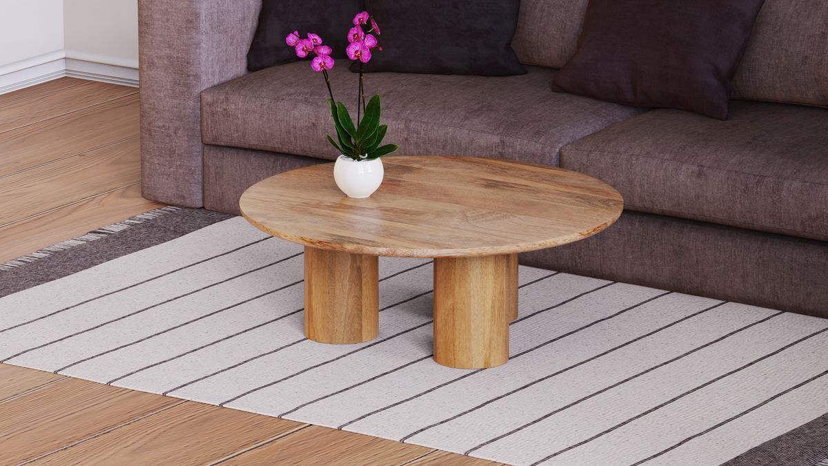 Gaia Round Coffee Table - Mango Natural (15In Height)