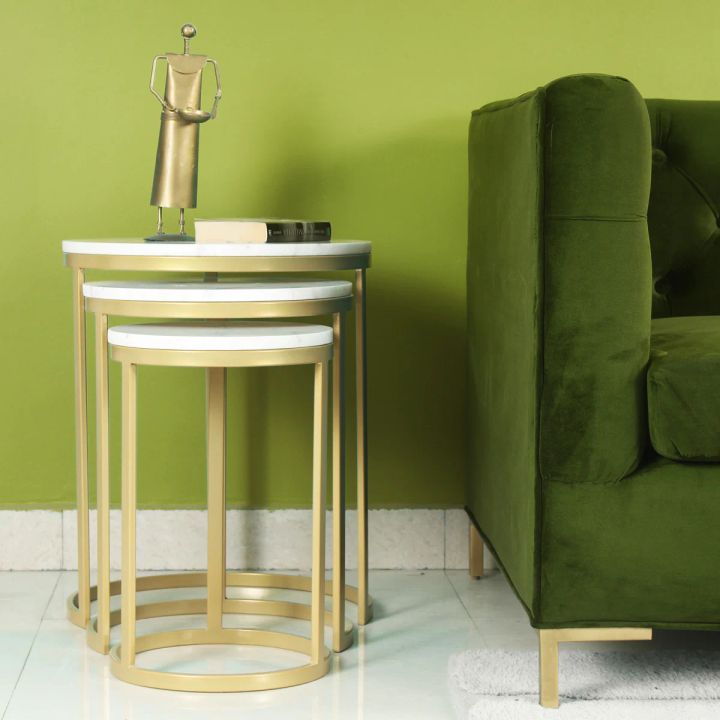 Harmony Nesting Marble Side Table Set of 3