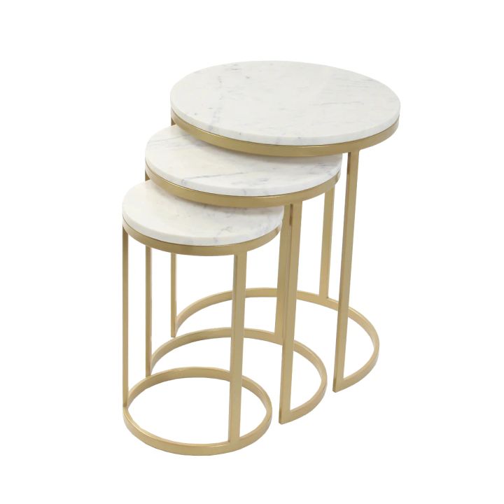 Harmony Nesting Marble Side Table Set of 3