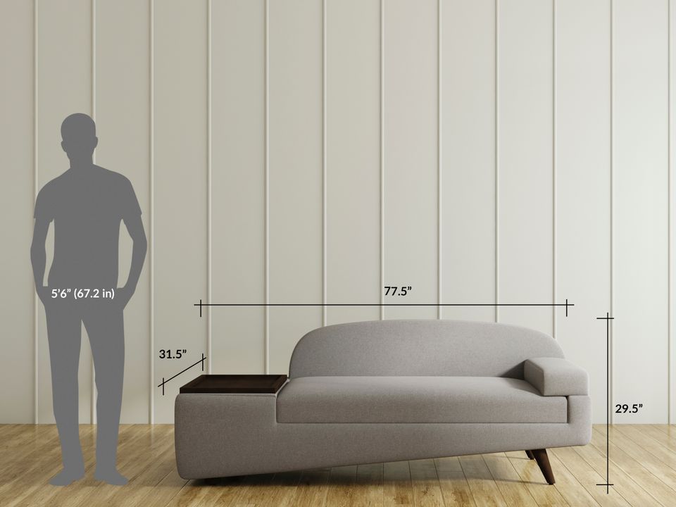 Wedge 2 Seater Sofa with Right Arm