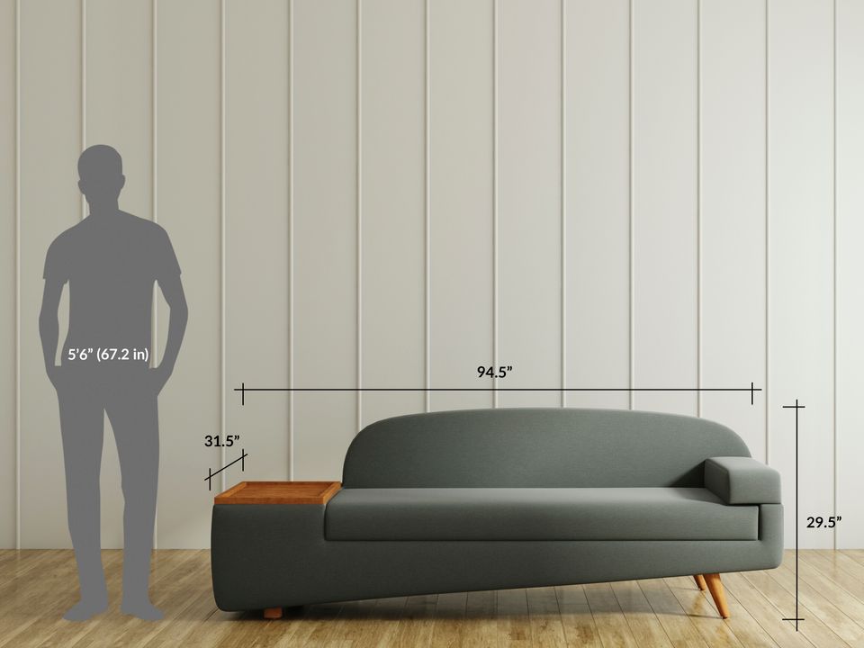Wedge 3 Seater Sofa, Right Arm