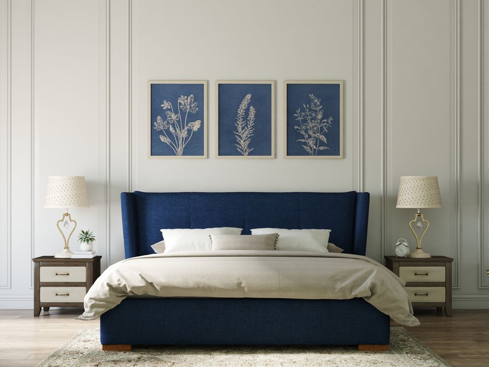Wing Pillow Upholstered Bed
